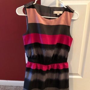 Loft pink gray and black dress